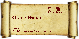 Kleisz Martin névjegykártya