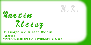 martin kleisz business card